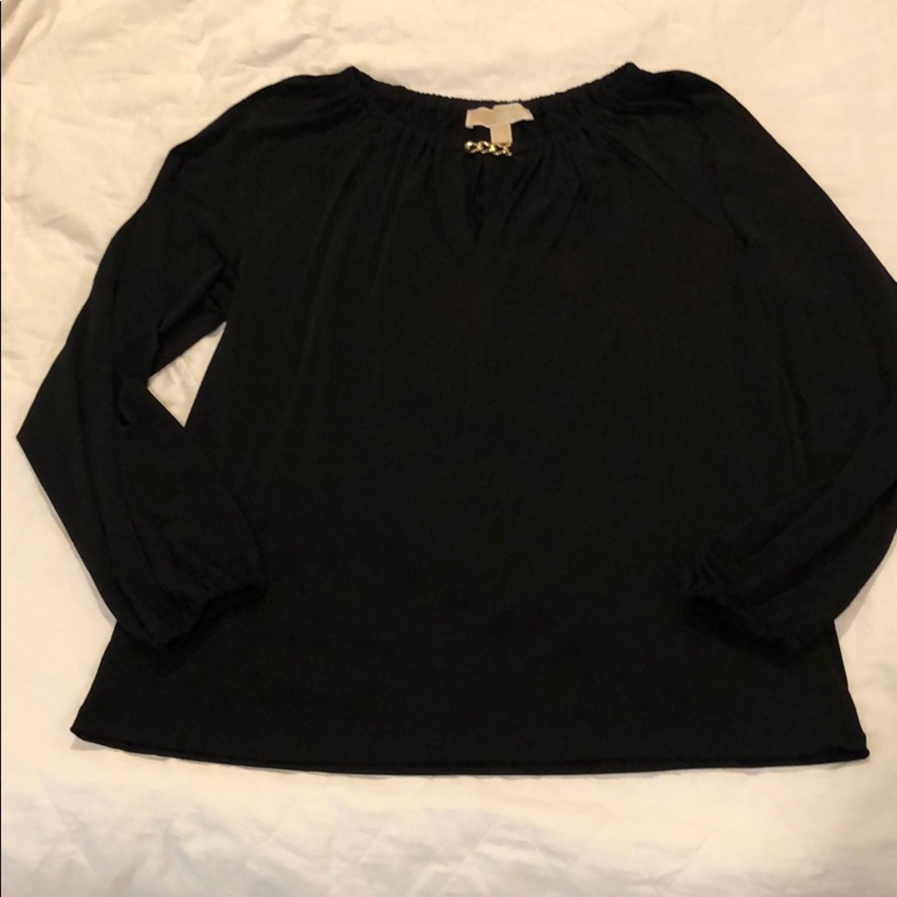 Michael Kors black long sleeve blouse